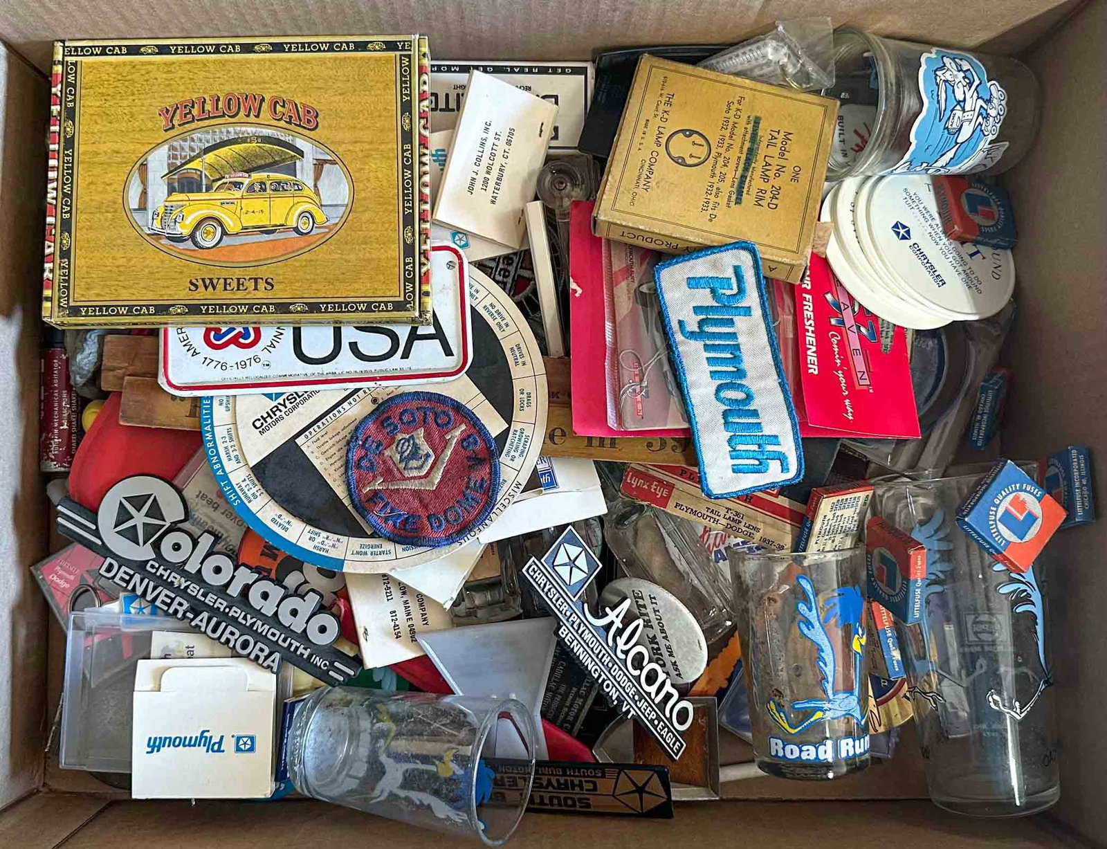 Misc. Lot: Collection of misc collectibles from the 1930's - 1950's, most are Mopar related, good vendor's lot.
