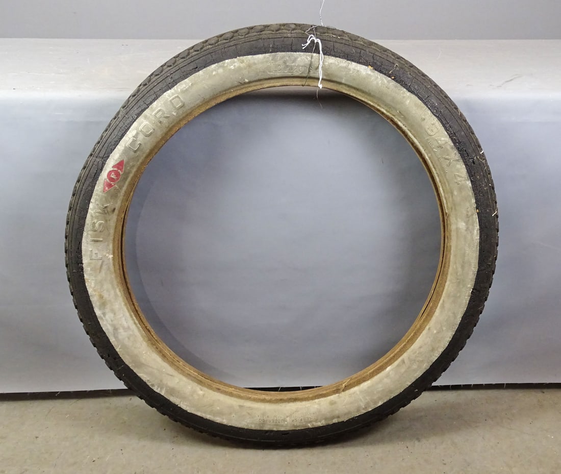 Fiske Whitewall Tire: Fisk whitewhall tire. 34" x 4".