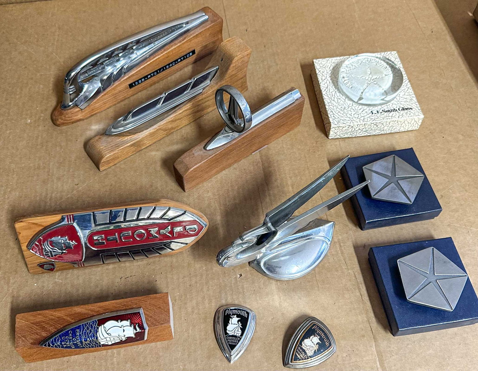 Misc. Lot: Mascots, badges, other Mopar items - 1931-32 Chevrolet, 1940's Plymouth badges, other 1930's-1960's Mopar items.