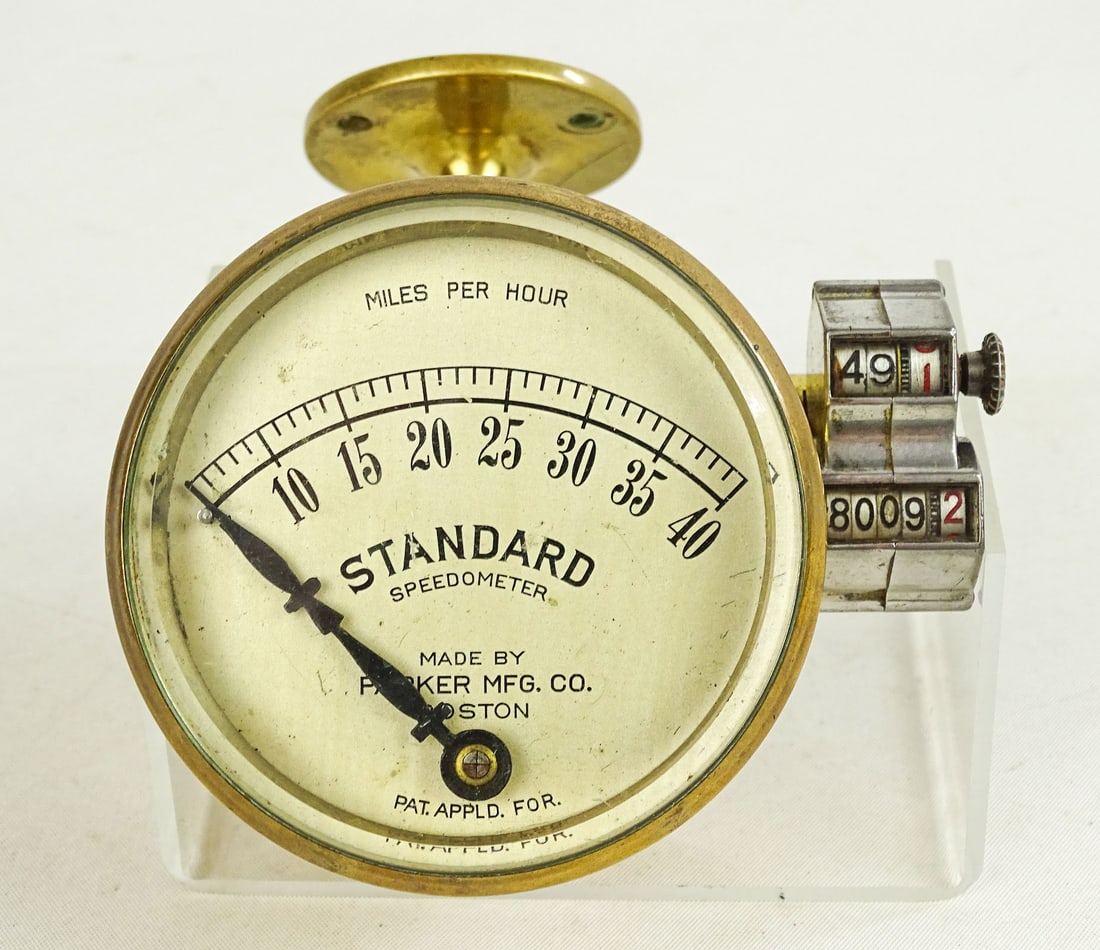 Standard Speedometer: Standard Speedometer. 40MPH. Parker Mfg. Co. Boston. Good condition.