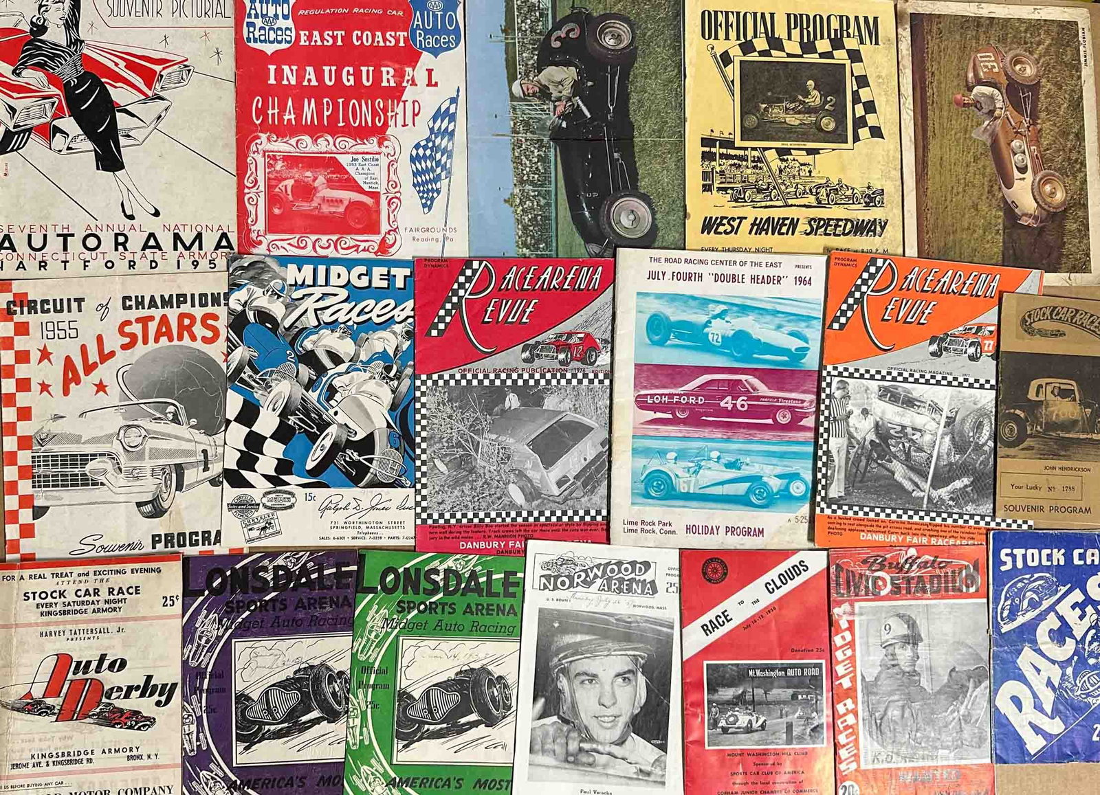 Racing Programs: Race and event programs for the 1950's - 1970's, New England and Long Island NY areas.