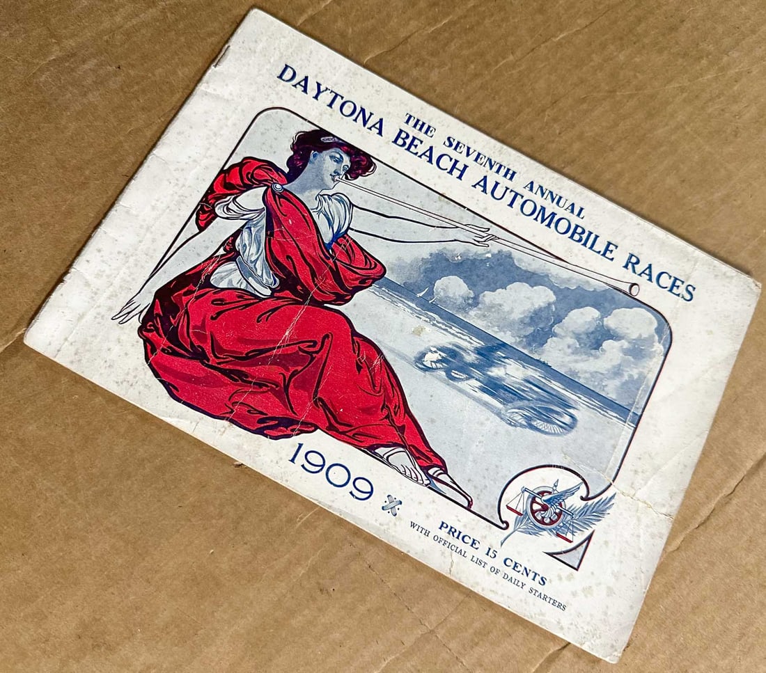 Daytona Racing Program: 1909 Daytona Race program, 10 x 7, 32 pages, Seventh Annual Daytona Race.