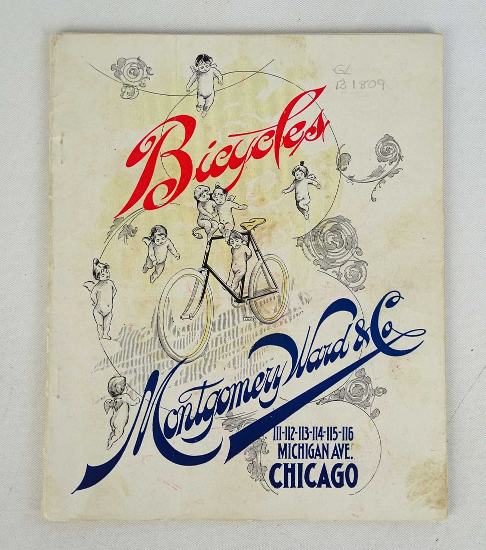 Montgomery Ward Catalog: 1896 Montgomery Ward bicycle catalog. Good condition. Glenn Eames Collection Burlington Vermont.