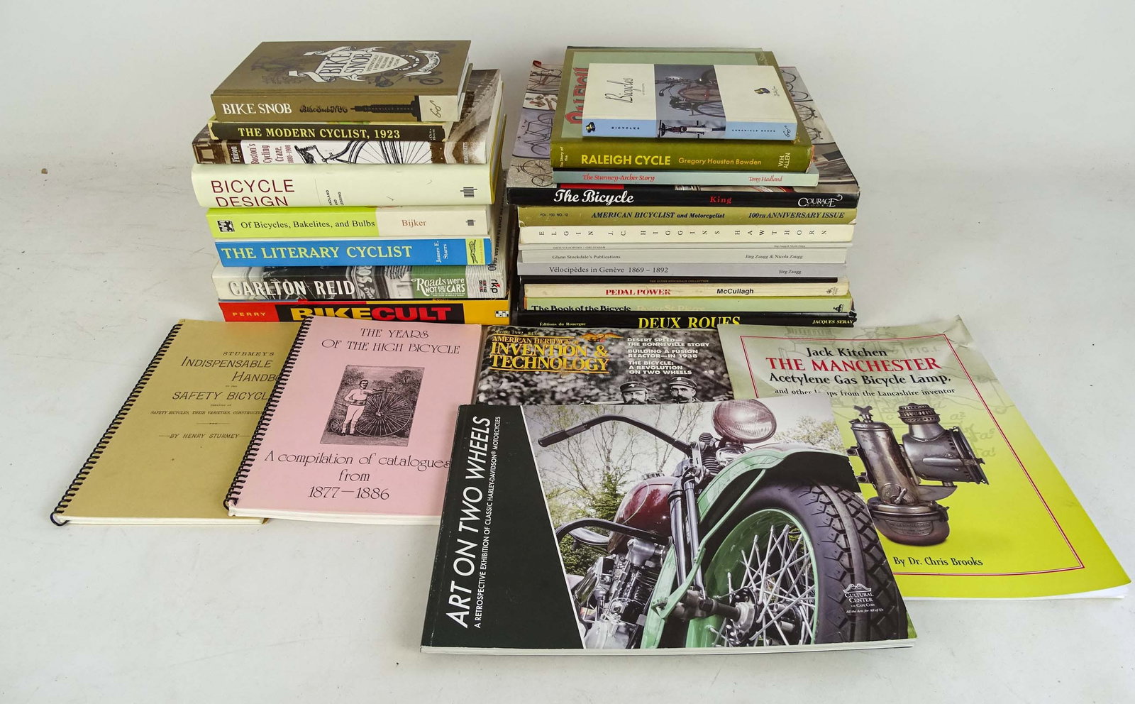 Large Book Lot: Lot of various cycling books. Good condition. Glenn Eames Collection Burlington Vermont.
