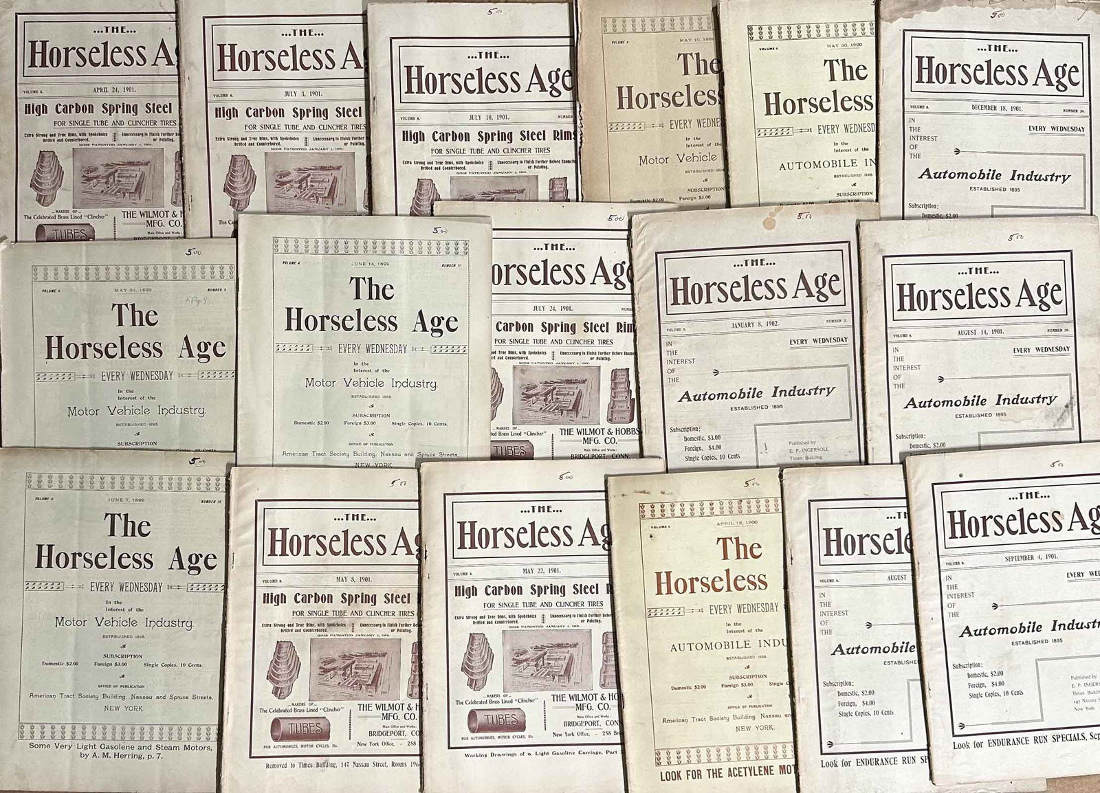 Horseless Age Magazines - 2