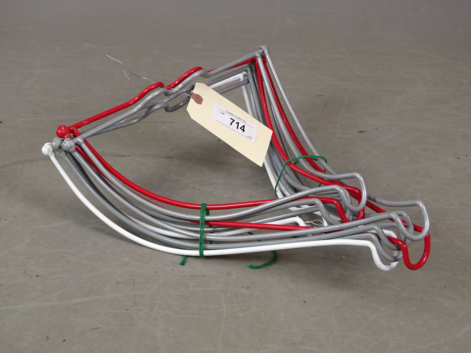 Rear Wheel Stands: 5 rear wheel stands - modern. Colored red, grey, white. Glenn Eames Collection Burlington Vermont.
