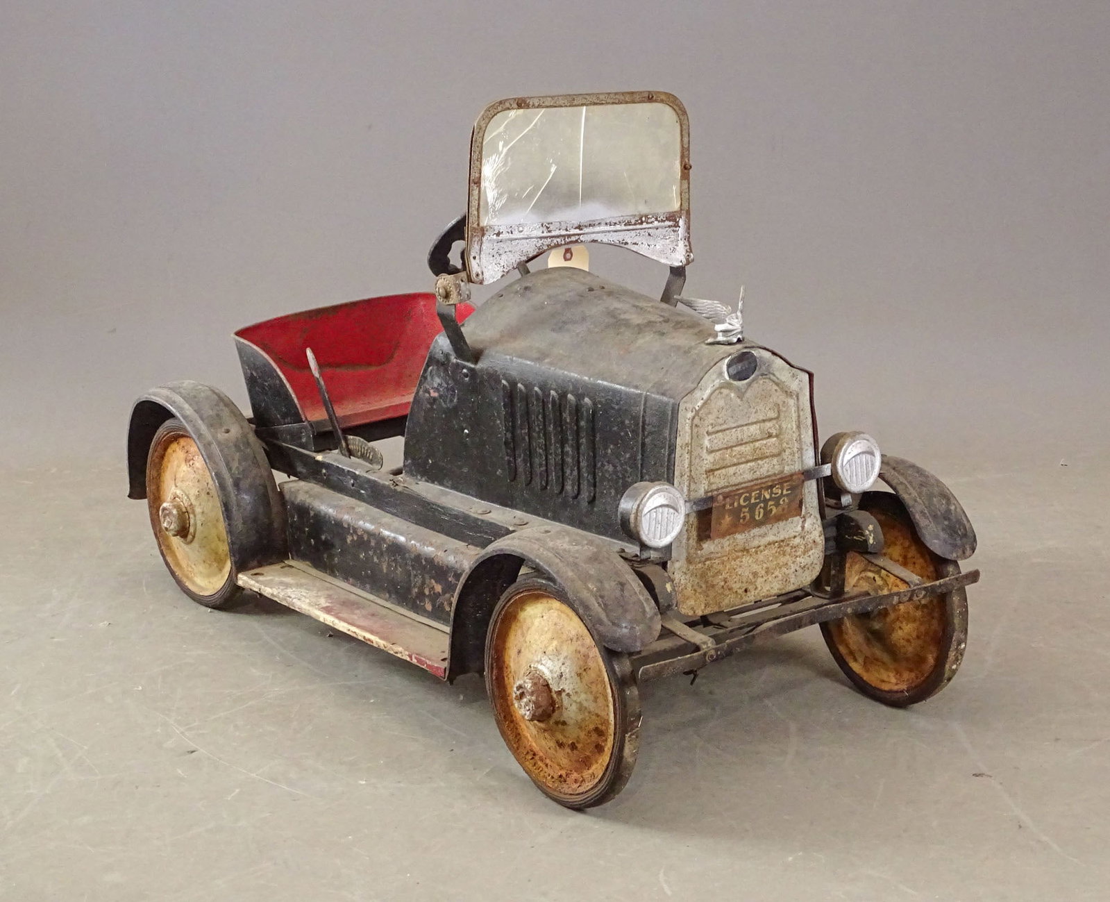 Early Pedal Car: Early pedal car. As found condition. 39" L..