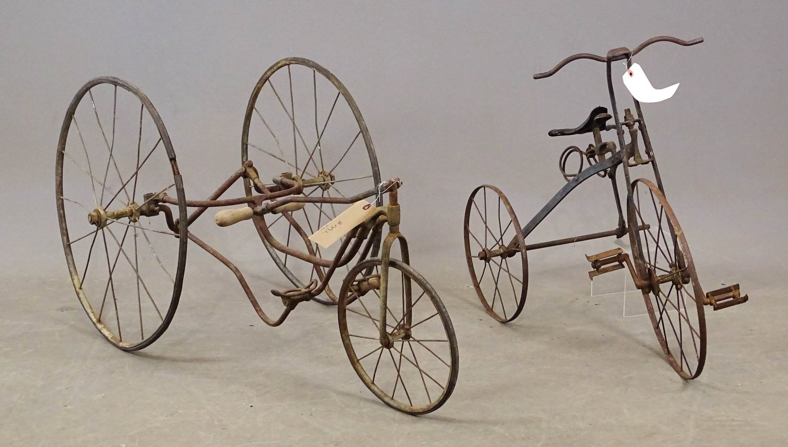 Tiller Tricycle Lot: Lot including "as found" tricycle and tiller tricycle.