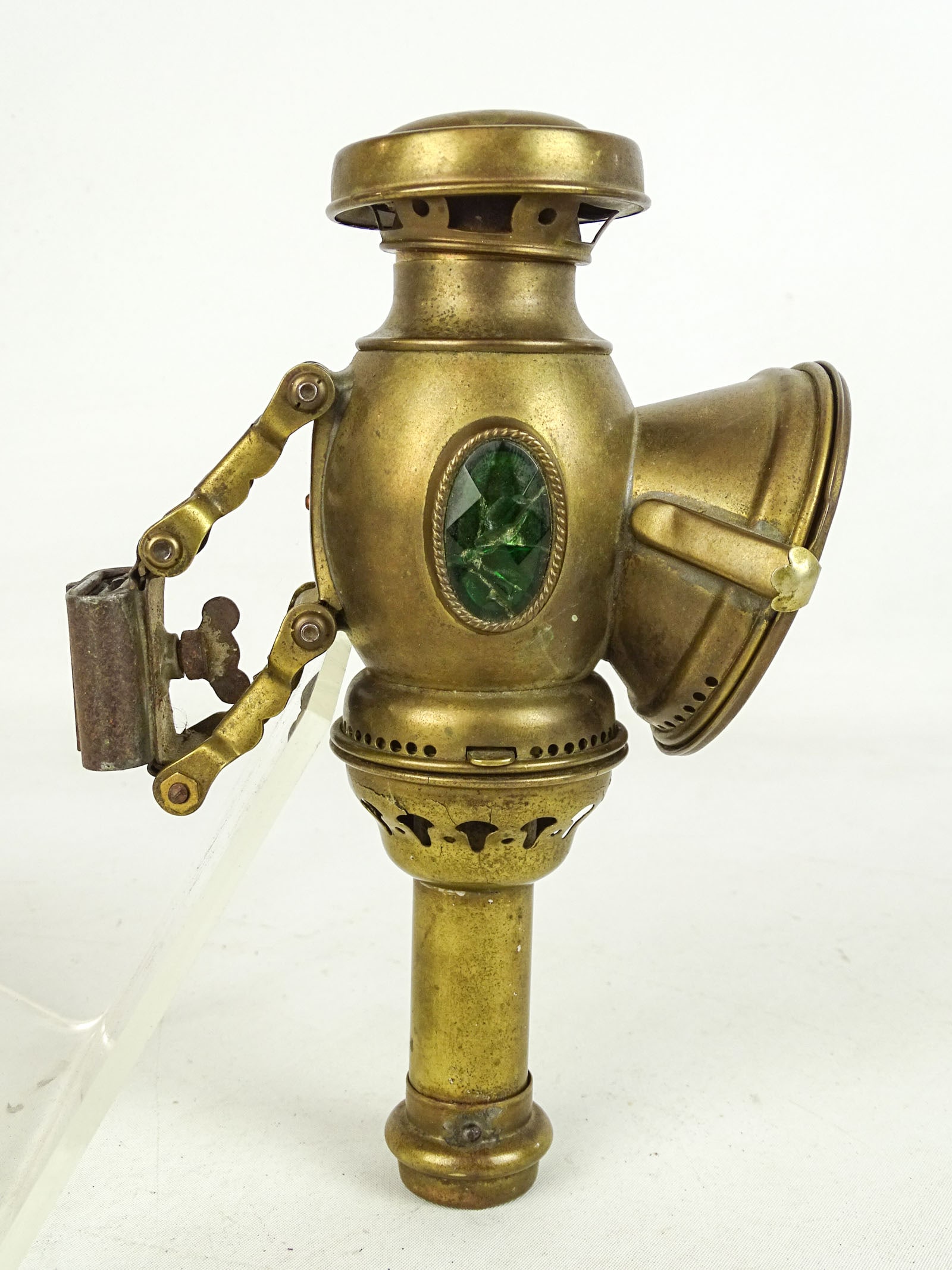 Bicycle Lamp: Powell & Hamner "Oracle" Birmingham bicycle lamp. 8" L.. Fair condition.