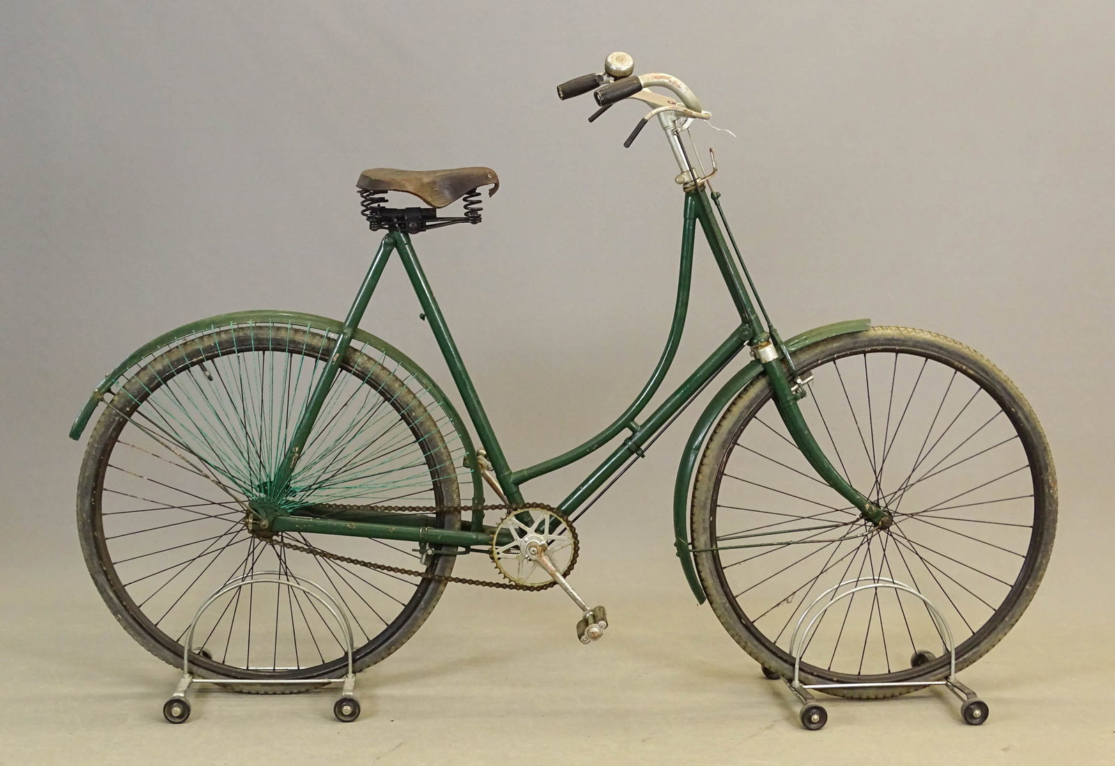 Vintage English Bicycle: Vintage English loop frame bicycle. 24" frame. Brooks saddle. Fair condition. Private collection England.