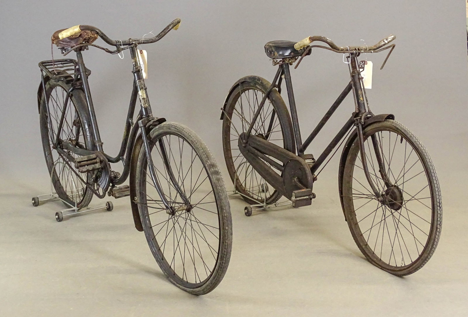 Bicycle Lot: Lot (2) vintage bicycles including: Humber, 26" wheels, Sturmey Archer drum brakes, Duplex forks and Phoenix, rear coaster brake, front spoon brake. Fair condition. Private collection England.
