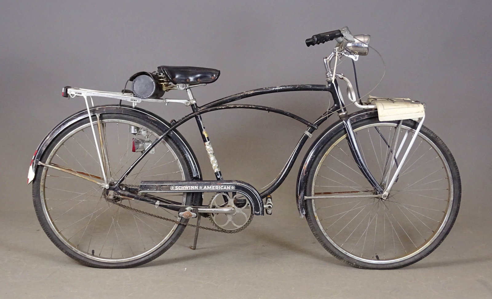 C. 1960's Schwinn American Bicycle: C. 1960's Schwinn 26" America bicycle. Clipper speedometer. Fair condition.
