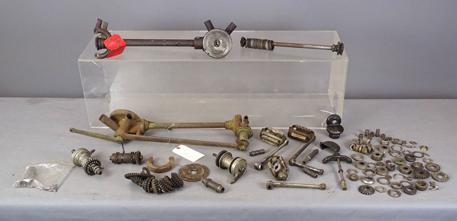 Shaft Drive Parts: Lot of assorted Shaft Drive Pneumatic Safety parts. Mark Mattei Collection.