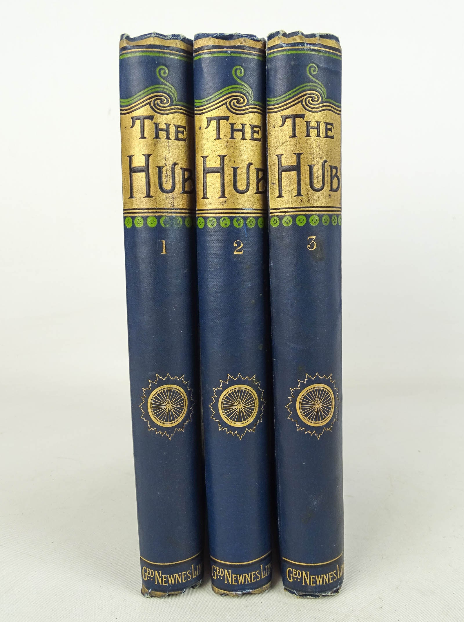Book Lot: Book lot including: Volumes 1, 2, 3 "THE HUB" (An Illustrated Journal For Wheel Men and Women). Good condition.