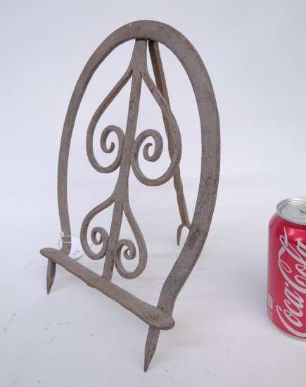 Iron Broiler: Blacksmith made iron Scotch broiler. 12 Ht."