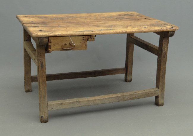 Primitive Table: Primitive single drawer work table. 48 x 33" x 30"."