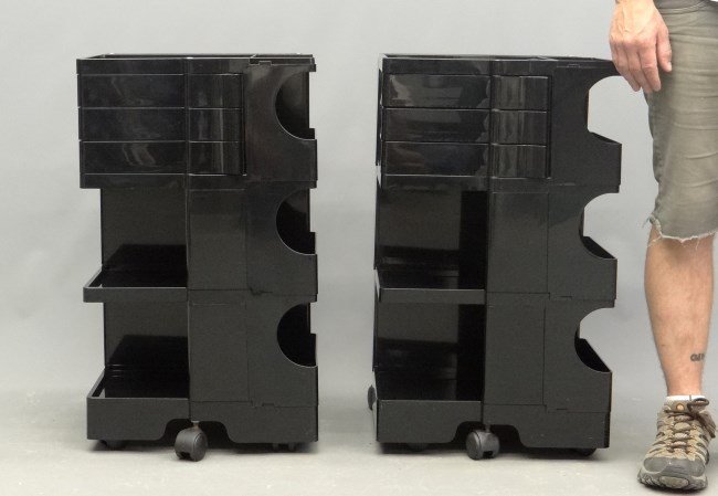 Joe Colombo Trolley Carts: Signed Joe Colombo" baby storage trolley carts."