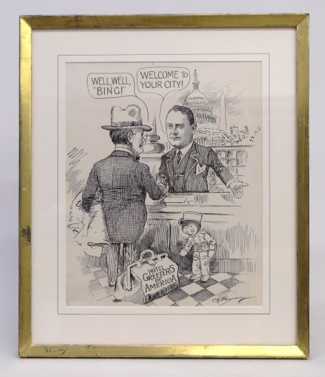 Clifford Kennedy Berryman Illustration: Clifford Kennedy Berryman illustration. Clifford Kennedy Berryman District Of Columbia 1869-1949. Sight 16 1/2" x 13 1/2".
