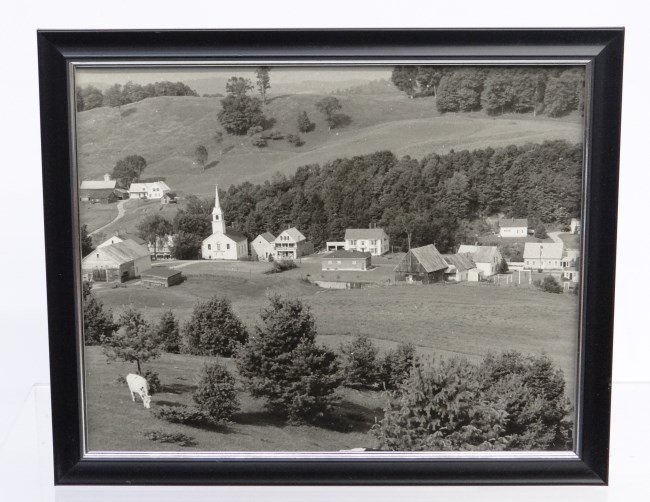Al Macy Photograph: C. 1950's Vintage Al Macy 8 x 10" photograph, Vermont village. Estate stamp verso."
