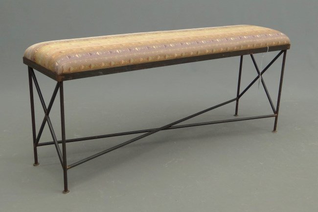 Window Seat: Window seat, wrought iron with upholstered seat. 48 L x 12" W x 20" Ht."
