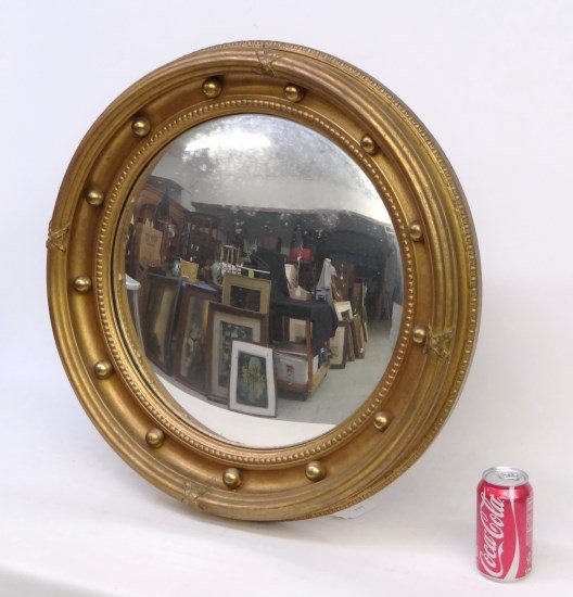 Convex Mirror: 20th c. convex mirror. 24 diameter."