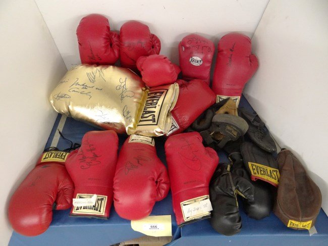 Boxing Lot: Misc. boxing lot including autographed items. Names include Floyd Patterson, Don King, Marvin Hagler, Ingemar Johanson, Archie Moore, Thomas Hearn, Roy Jones Jr., Muhammed Ali, Ken Norton, Evander Hol