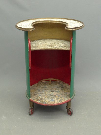 Mid Century Rolling Bar: Mid Century rolling bar. 34 Ht."