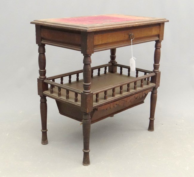 Victorian Sewing Stand: Victorian Eastlake single drawer sewing stand. 27 x 17" x 28"."
