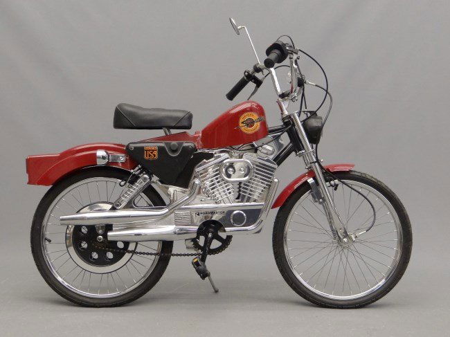 Harley Davidson Bicycle: Harley Davidson Sportster" (Roadmaster) kid's bicycle. Imperfections, fair condition."