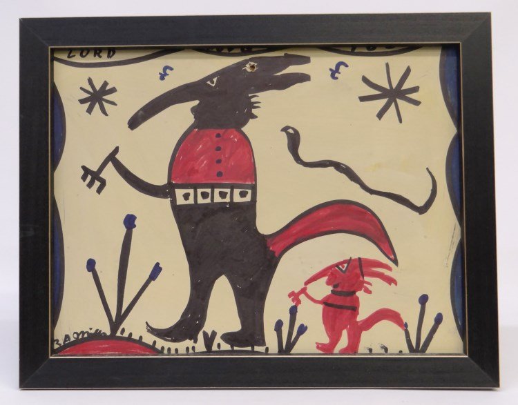 R.A. Miller Mixed Media: R.A. Miller mised media on board Fantasy Figure". 16" x 12"."