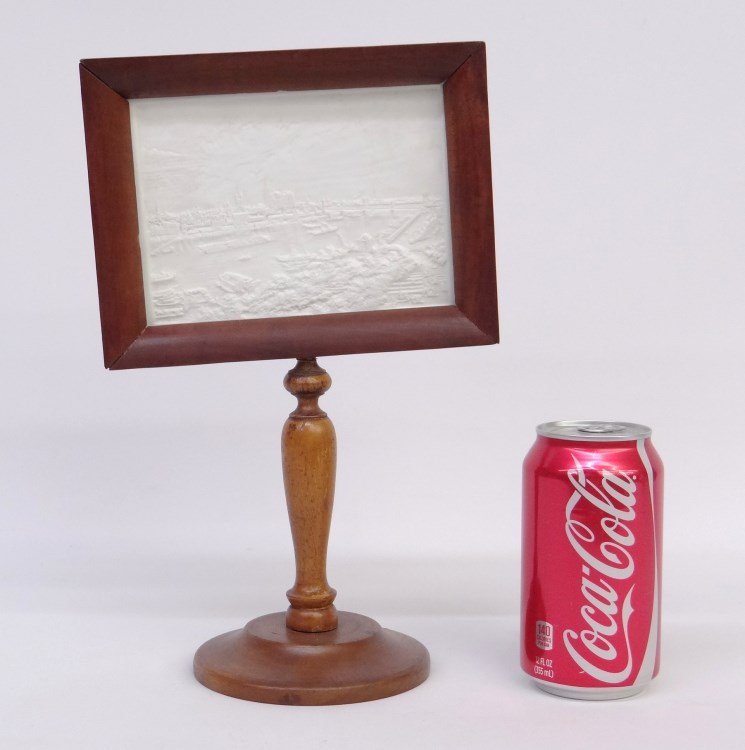 KPM Lithopane: Marked KPM lithopane. 7 1/2 W, 12" Ht."