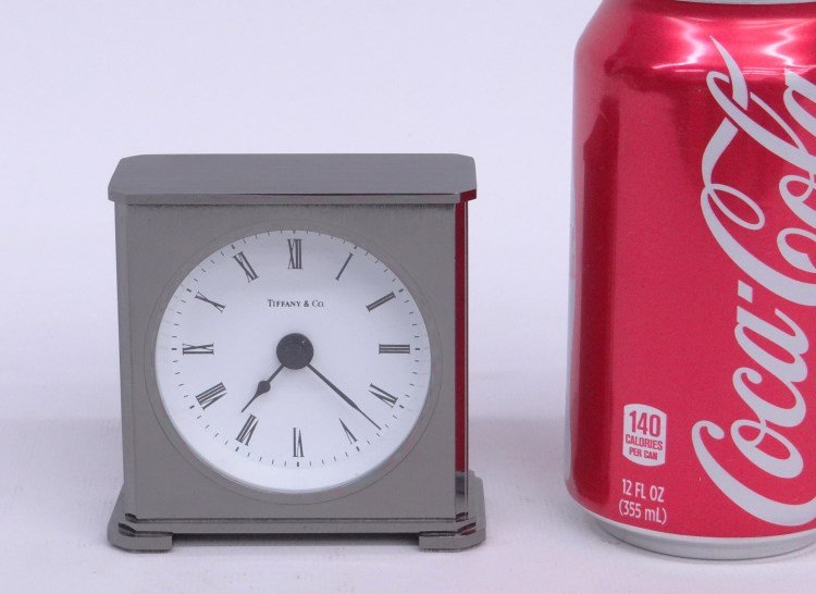 Tiffany Clock: Tiffany desk clock, battery operated. 3 Ht."