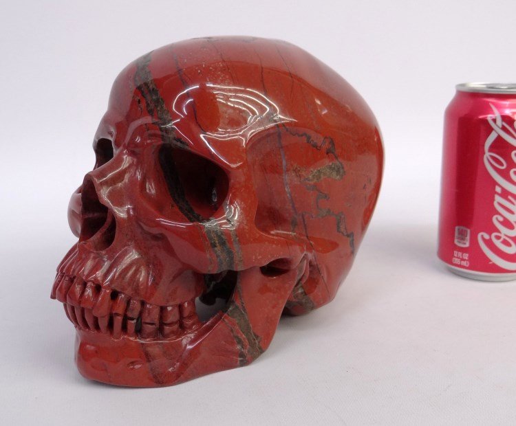 Jasper Crystal Skull: Jasper crystal skull. 8 d, 6" Ht."