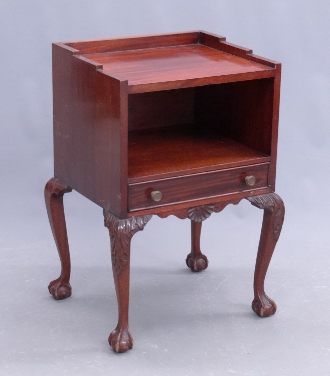Mahogany Nightstand: 20th c mahogany nightstand. As found.