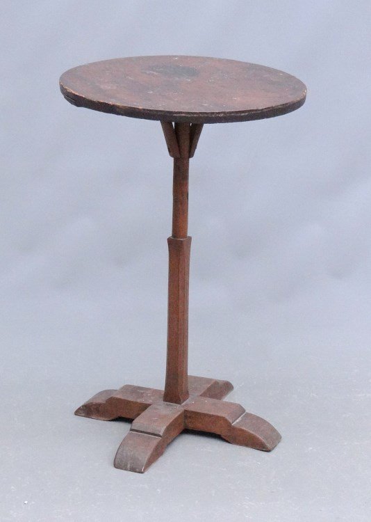 18th c. "X" Base Stand: 18th c. "X" base stand. Top 18 3/4" diameter, 28 1/2" Ht.