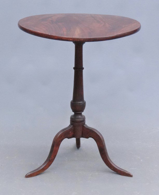 18th c. Candlestand: 18th c. New England snake foot candlestand. Top 22 1/2" diameter, 28 1/4" Ht.