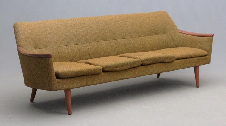 Mid Century Sofa: Mid Century Danish Modern sofa. 87 x 27" x 29"."
