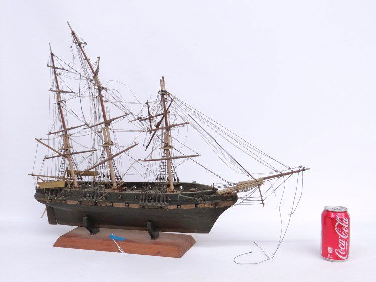 Ship Model: C. 1900's ship model. 28 x 23"."