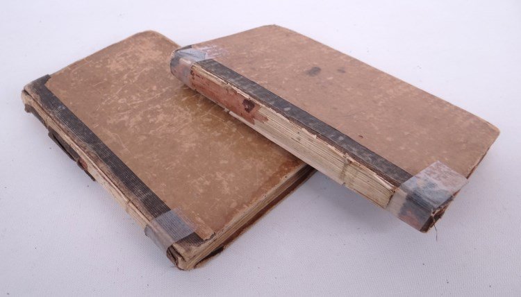 19th c. Charles Dickens Books: Lot two copies Charles Dickens Nicholas Nickleby book dated 1843 (New York Published By William H. Colyer, No. 5 Hague-Street 1843). As found.