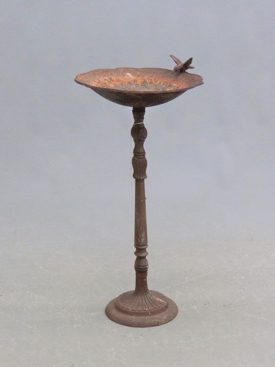 Bird Bath: Cast iron bird bath. 28 3/4 Ht."