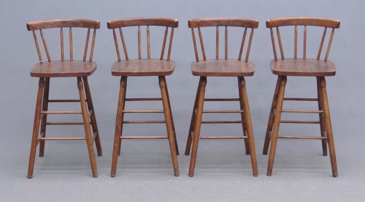 Set Of Bar Stools: Set of four C. 1900's bar stools.
