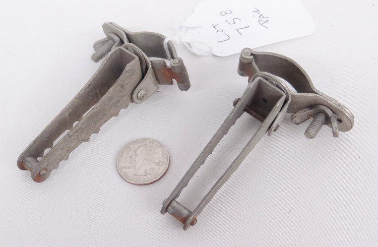 Safety Bicycle Coaster Pegs: Pair of matching safety bicycle coaster pegs, complete. Good condition.