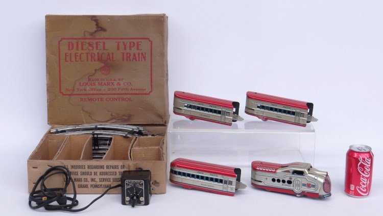 Marx Train Set: Marx Diesel Type train set in original box.