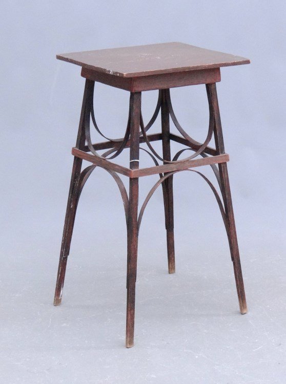 Bentwood Table: C. 1900's bentwood painted table. Top 15 1/2" x 12 1/2", 27" Ht.