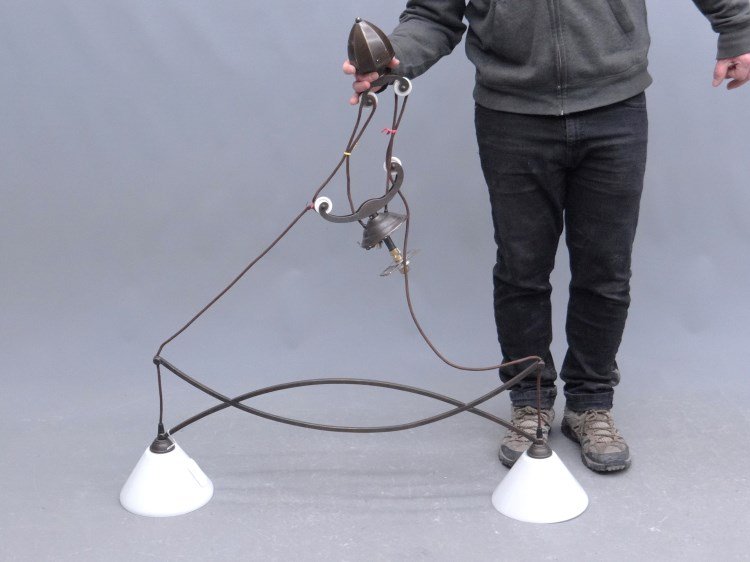 Hanging Light Fixture: Hanging light fixture. 41" W, 14" Ht.