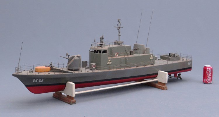 Boat Model: Vintage plastic boat model.