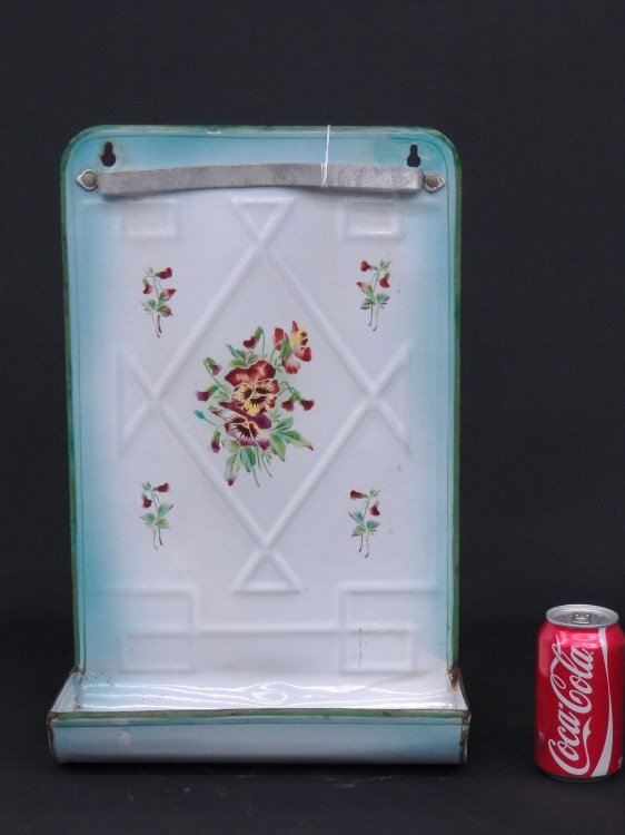 Kitchen Rack: Vintage enamel kitchen rack. 19" Ht.