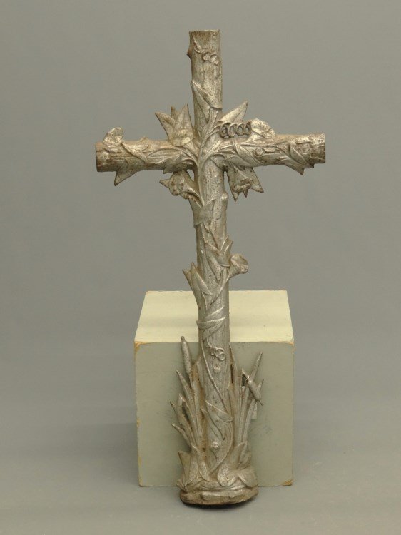 Cast Iron Cross: C. 1900's cast iron cross. 22" x 47" Ht.