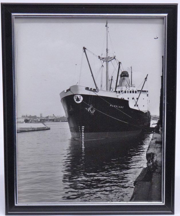 Al Macy Photograph: Vintage C. 1950's Al Macy photograph tugboat, N.Y.C. Estate stamp verso. 8" x 10".