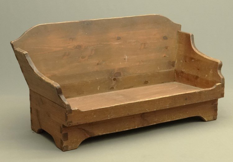 Hunt Country Style Settee: Hunt Country style wooden settee. 64" x 27" x 32" Ht.